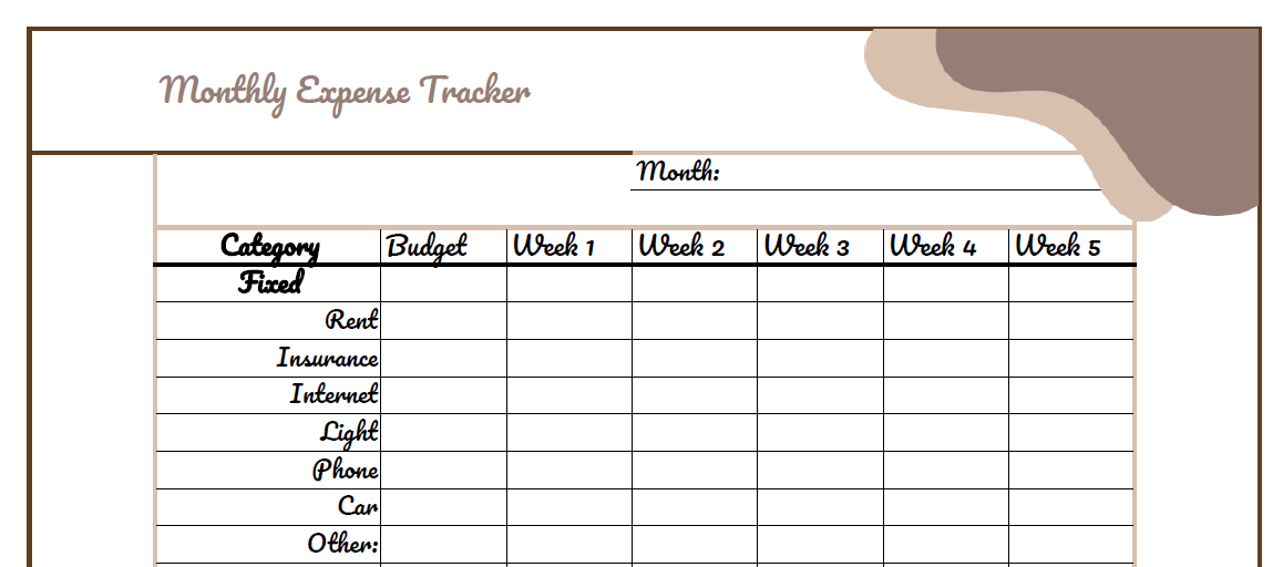 Monthly Expense Tracker